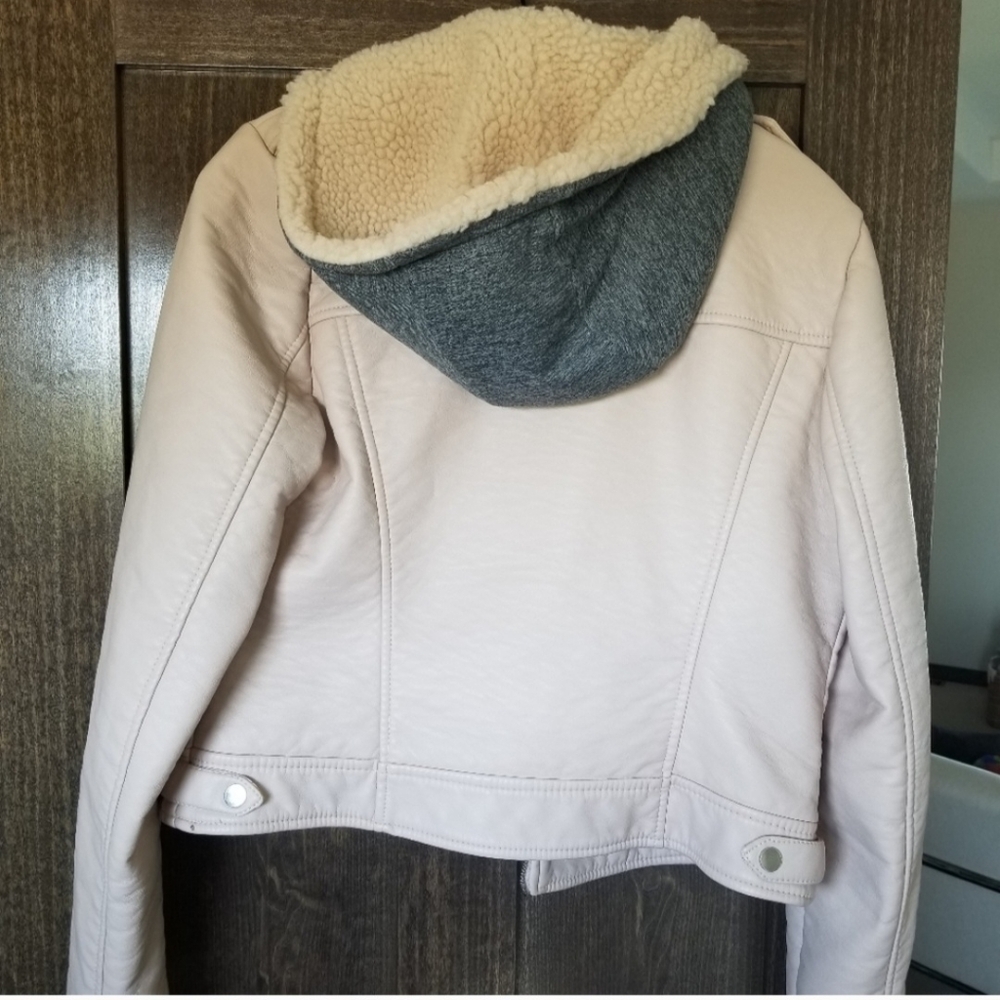 American Rag Faux Leather Moto Jacket in Pink Size Large NWT - Picture 5 of 15